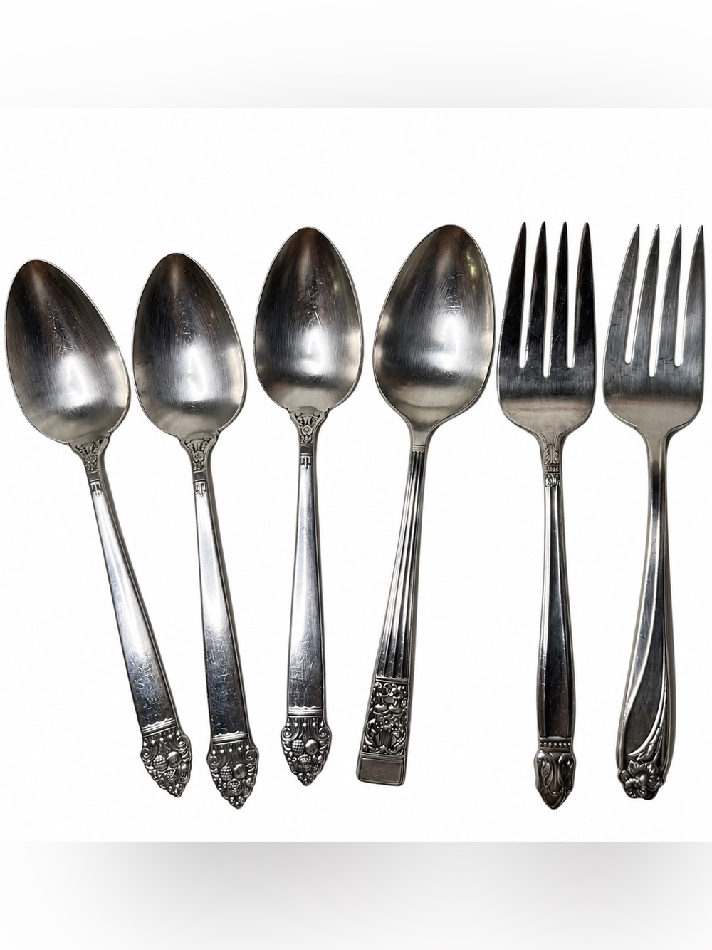 Vintage Silverplate Flatware & Serving Utensil Lot - 6 Pieces Oneida Coronation